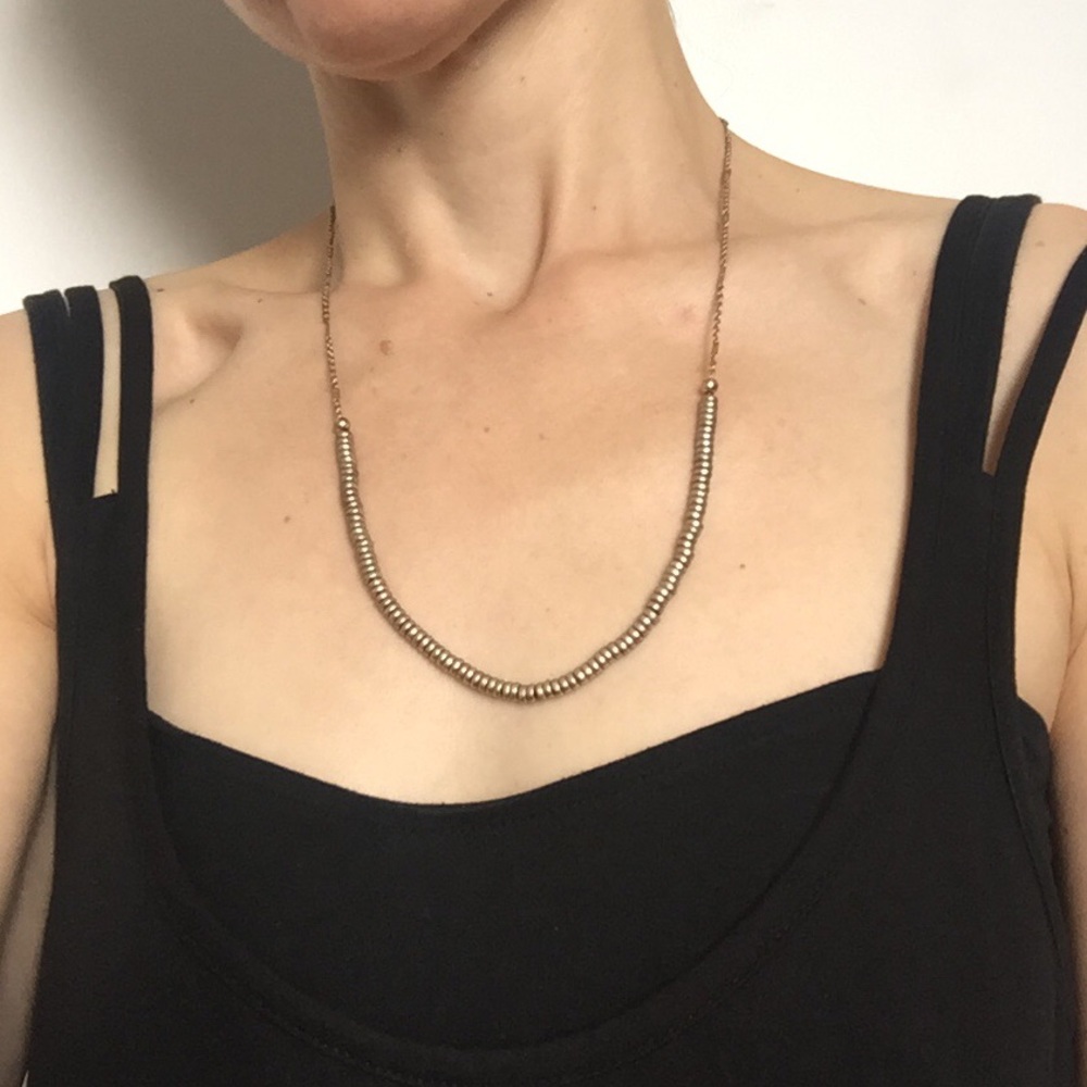 Silver/Gunmetal color Bead Necklace AMERICAN EAGLE